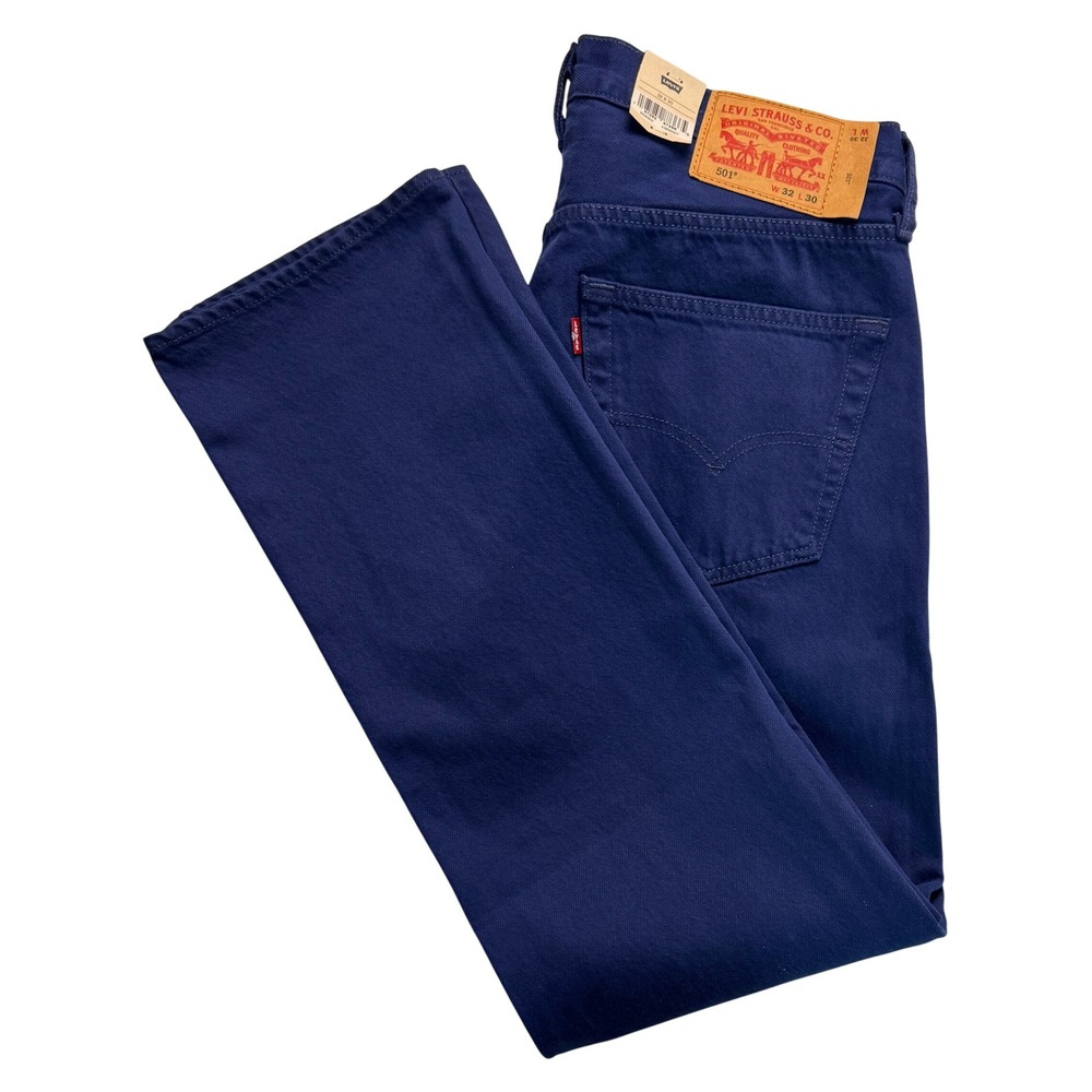 Levis 501 Original Straight Leg Jeans Mens 32x30 Royal Blue Denim